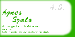 agnes szalo business card